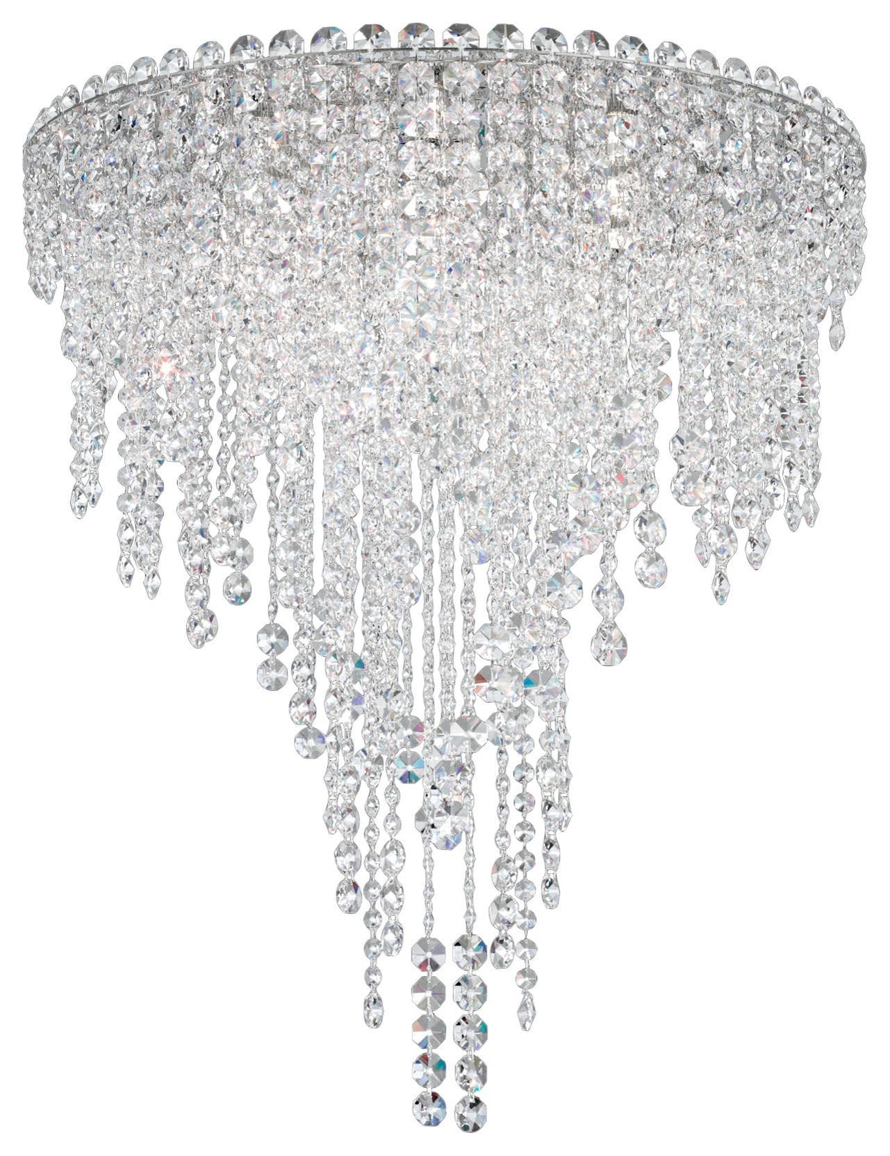 Chantant 6-Light Close to Ceiling in Stainless Steel With Clear Heritage CrystalBy Schonbek