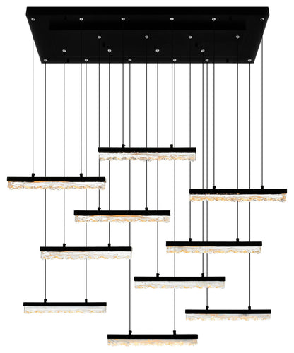 CWI LIGHTING 1588P48-10-101 Stagger Integrated LED Black ChandelierBy CWI Lighting
