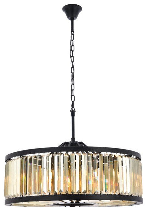 Elegant Lighting 1233D35-GT/RC Chelsea 10 Light 36"W Crystal Drum - PolishedBy Elegant Furniture & Lighting