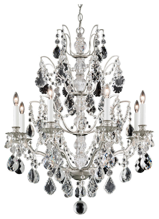 Bordeaux 8-Light Chandelier in Antique Silver With Clear Legacy CrystalBy Schonbek