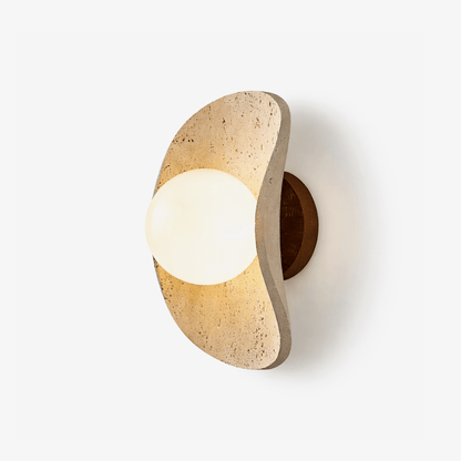 Tavian Halo Travertine Wall Lamp
