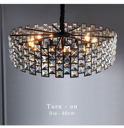 Black crystal lamp for modern living room, bedroom, kitchen., 31.5''By Miron Demid LLC