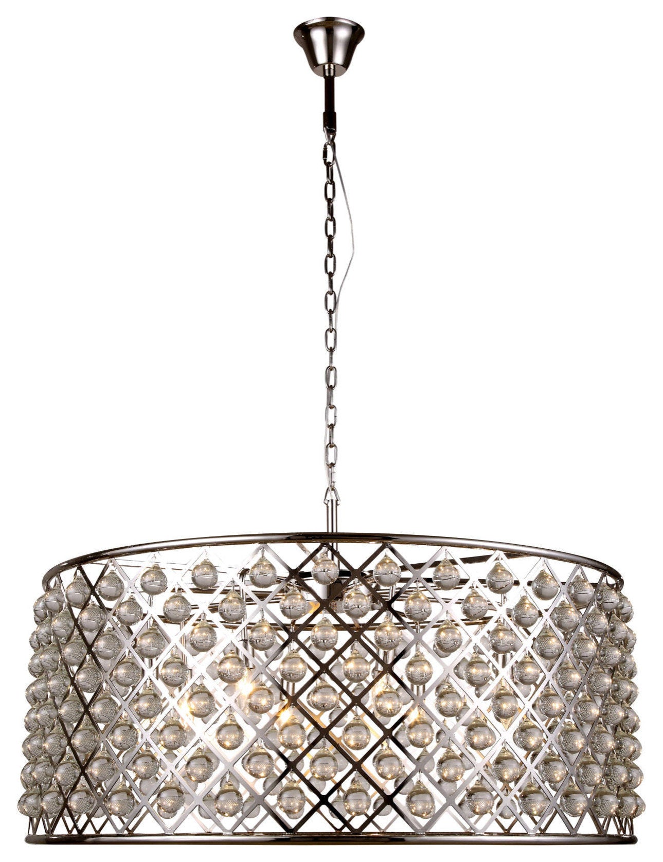 Elegant Lighting 1213G43/RC Madison 10 Light 44"W Crystal Drum - PolishedBy Elegant Furniture & Lighting
