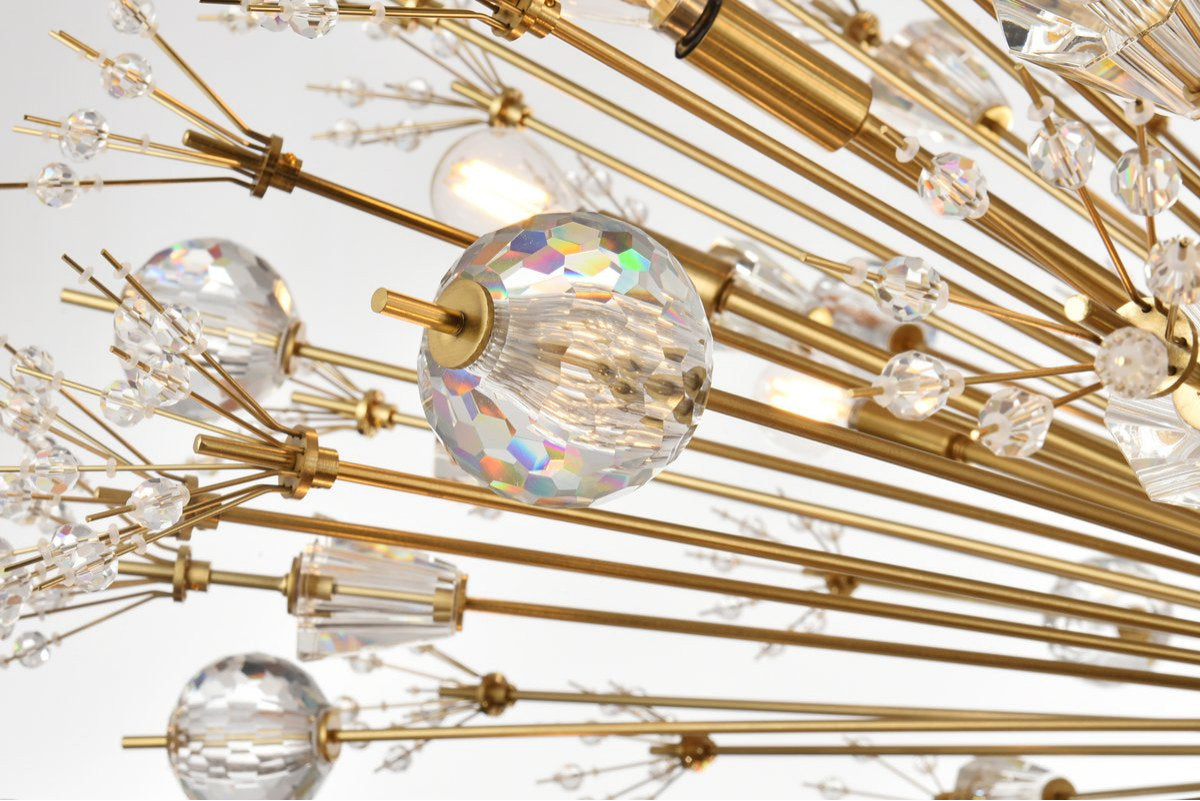 Elegant Lighting 2500D44SG Vera 44 inch crystal starburst round pendant in goldBy Elegant Furniture & Lighting