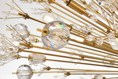 Elegant Lighting 2500D44SG Vera 44 inch crystal starburst round pendant in goldBy Elegant Furniture & Lighting