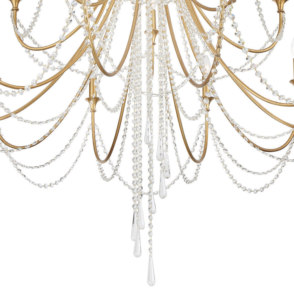 Arcadia 15 Light Antique Gold ChandelierBy Crystorama Lighting