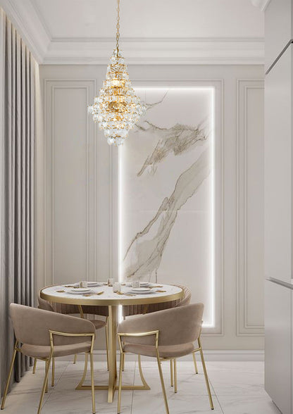 Clear Crystal Chandelier With Brass HardwareBy Design Living