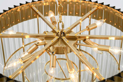 Bethel International WE07C31BR 12-Light Chandelier, Satin BrassBy Bethel Intl.