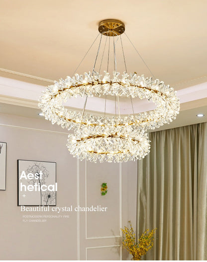 Mira Double Ring Crystal ChandelierBy MORSALE