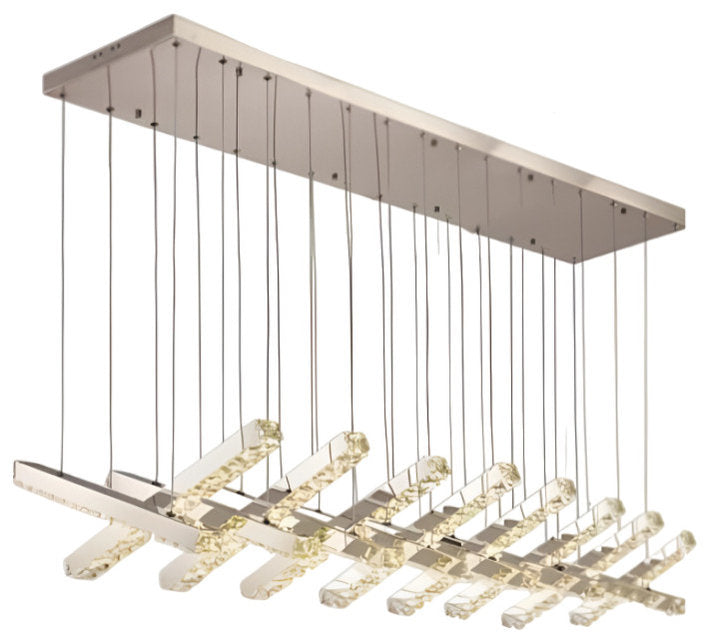 Stylish Crystal LED Chandelier, Silver, 15 Lights, Non-Dimmable, Cool LightBy Miron Demid LLC