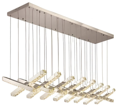 Stylish Crystal LED Chandelier, Silver, 15 Lights, Non-Dimmable, Cool LightBy Miron Demid LLC