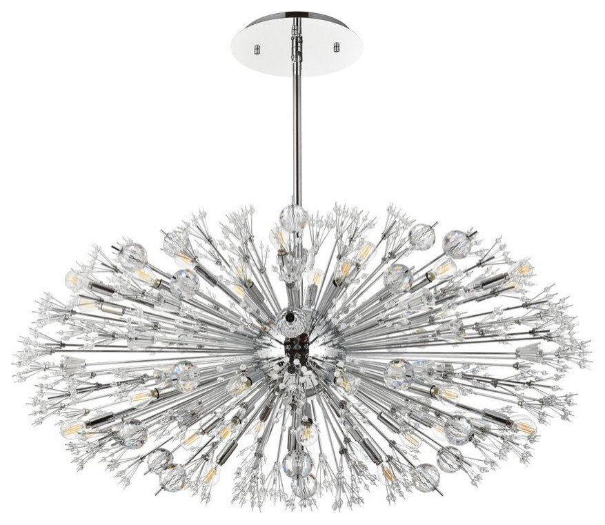 Elegant Lighting 2500D48C Vera 48 inch crystal starburst oval pendant in chromeBy Elegant Furniture & Lighting