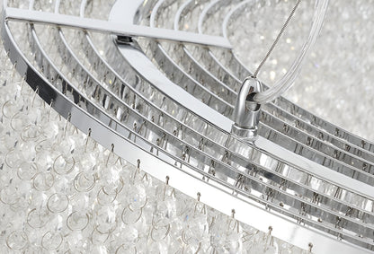 Algund | Round Gold/Chrome Simple LED Crystal Chandelier For Living Room, Dia39.4"By Miron Demid LLC