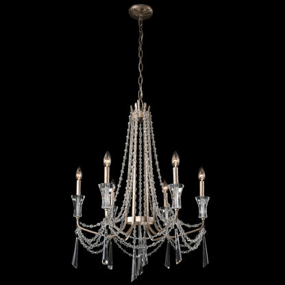 Barcelona 6-Lt Crystal Chandelier - Transcend SilverBy Varaluz