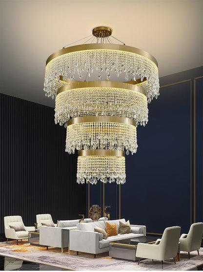 Loda | Multi-level Chic Large Crystal Chandelier, Warm Light 3000kBy Miron Demid LLC