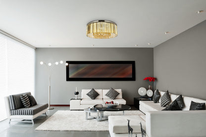 Elegant Lighting 1208F43-GT/RC Sydney 10 Light 44"W Flush Mount - Matte BlackBy Elegant Furniture & Lighting