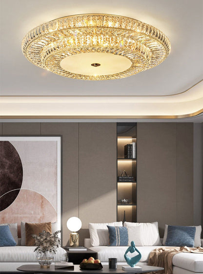 Acqui Terme | Modern Round LED Crystal Ceiling Chandelier, Dia23.6xh4.3", Cool Light, DimmableBy Miron Demid LLC