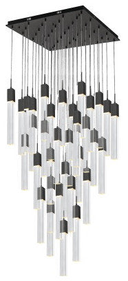 Avenue Lighting Hf1903-41-Gl-Bk-C 41-Light Flush Mount Pendant Light, BlackBy Avenue Lighting