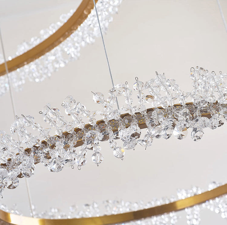 Versoix | Creative Crystal LED Pendant Light in the Shape of Rings, Dia15.7+23.6+31.5", Remote DimmingBy Miron Demid LLC