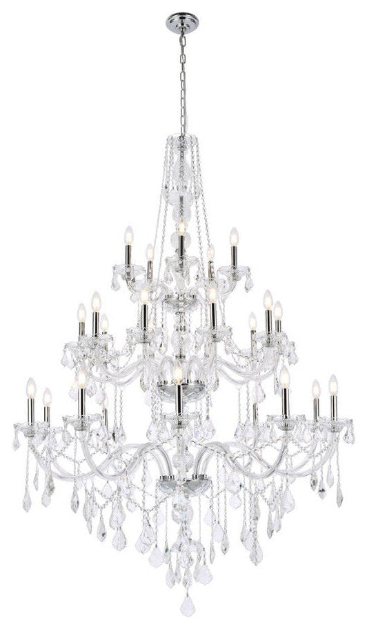 Elegant Lighting V7825G43/RC Verona 25 Light 43"W Crystal - GoldBy Elegant Furniture & Lighting