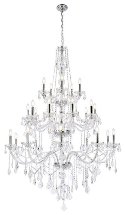 Elegant Lighting V7825G43/RC Verona 25 Light 43"W Crystal - GoldBy Elegant Furniture & Lighting