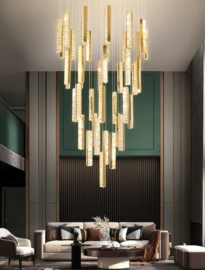 Santa Margherita Ligure | Creative Gold LED Crystal Chandelier, 39 Lights, Warm LightBy Miron Demid LLC