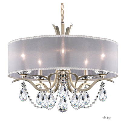 Schonbek Va8305N-48H1 5 Light Crystal Chandelier, Antique SilverBy Schonbek