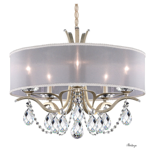 Schonbek Va8305N-48H1 5 Light Crystal Chandelier, Antique SilverBy Schonbek