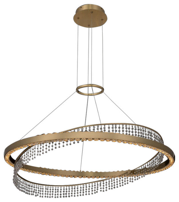 Saturno Pendant Light in Brushed BrassBy Allegri Crystal by Kalco Lighting