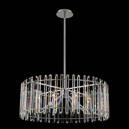 Viano 28x19" 8-Light Contemporary Large Pendants, Polished ChromeBy Allegri Crystal by Kalco Lighting