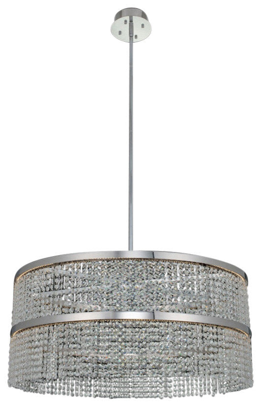 Cortina Pendant Light in ChromeBy Allegri Crystal by Kalco Lighting