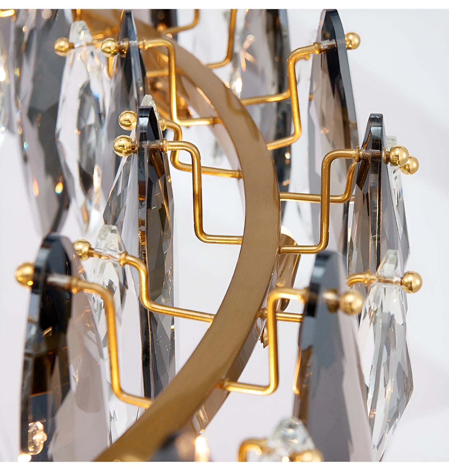 Ampezzo | Round Gray Chandelier With Big Crystals, 31.5''By Miron Demid LLC