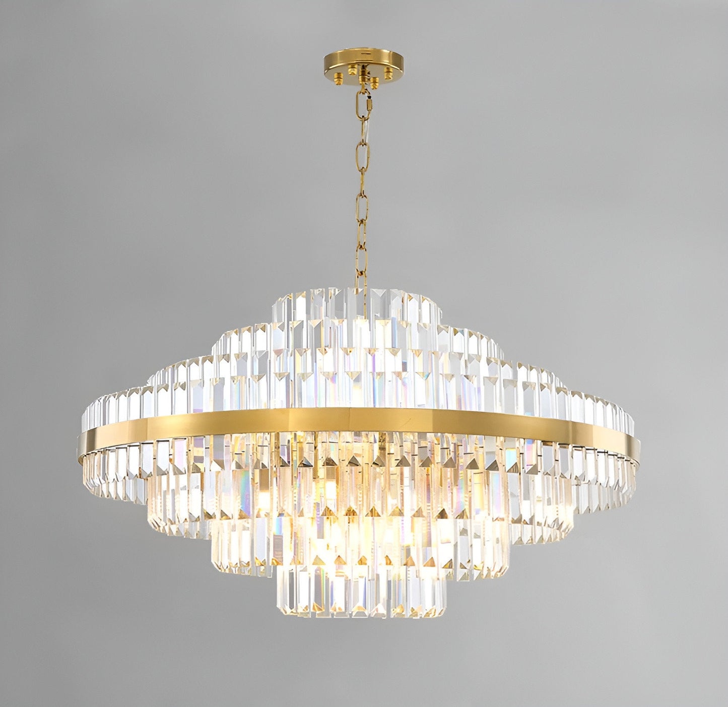 Calenzana | Large Chic Hanging Crystal Chandelier, 39.4''By Miron Demid LLC