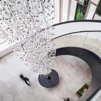 Le Port | Floating Luxury Crystal Chandelier With Decorative Stones, Clear, Dia23.6xh78.7", Cool LightBy Miron Demid LLC