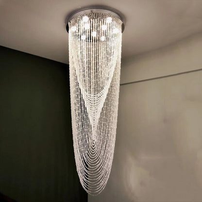 Golfe-Juan | Stunning Large Crystal Ceiling Chandelier, 31.5"By Miron Demid LLC
