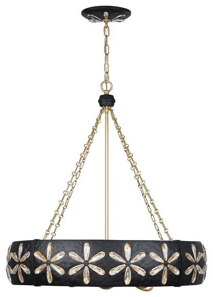 Venice 6-Light Chandelier, Metropolis Black and Gold by Breegan JaneBy Savoy House