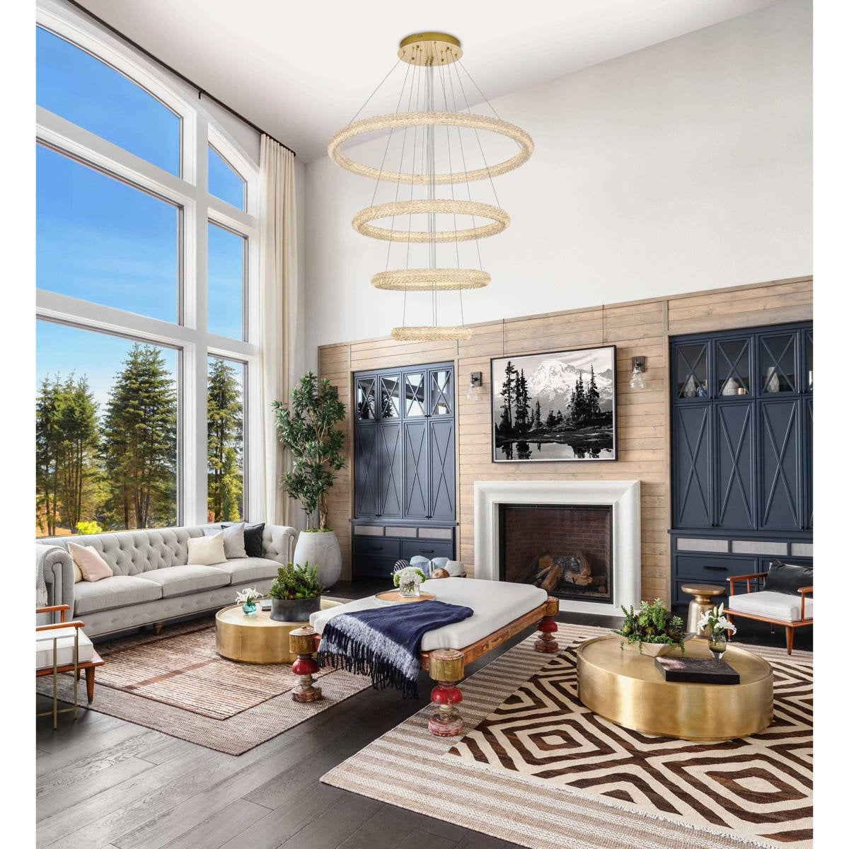 Bowen 4 Light Chandelier, Satin GoldBy Elegant Furniture & Lighting