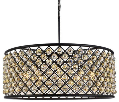 Chandelier - crystal4801par, Matte Black, 43, Golden TeakBy Crystallo Lighting