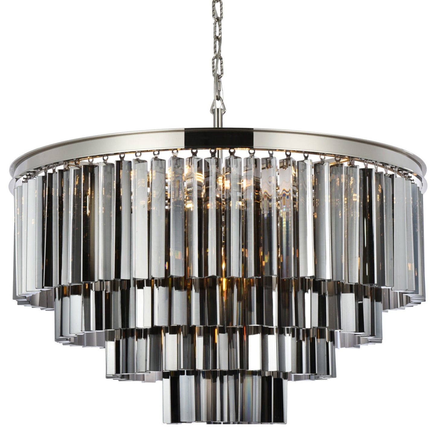 Elegant Lighting 1201D32-SS/RC Sydney 17 Light 32"W Crystal - Polished NickelBy Elegant Furniture & Lighting