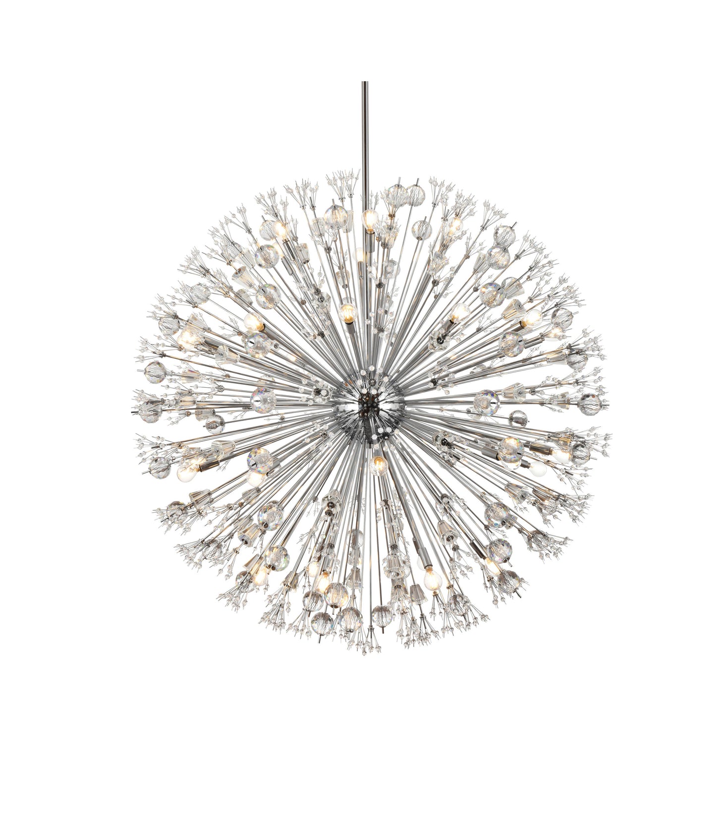 Victor 50" Crystal Starburst Round Pendant, ChromeBy Home Living