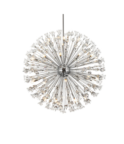 Victor 50" Crystal Starburst Round Pendant, ChromeBy Home Living