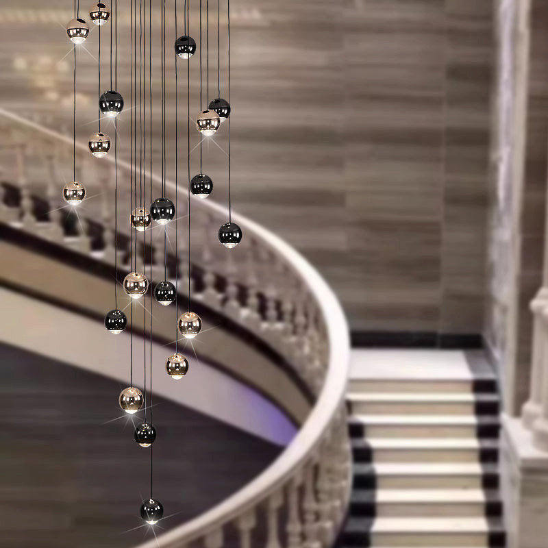 MIRODEMI? Laigueglia | Crystal LED Chandelier with Hanging Balls, Gold, 36 Lights, Warm Light, Non-DimmableBy Miron Demid LLC