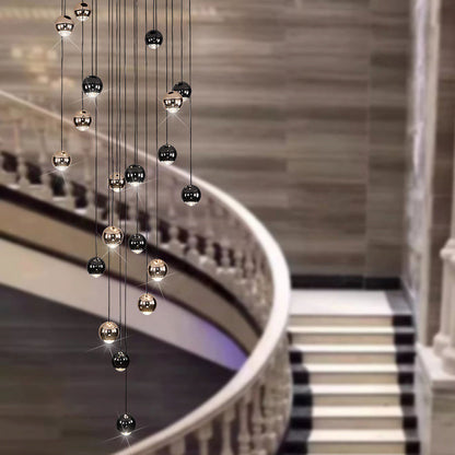 MIRODEMI? Laigueglia | Crystal LED Chandelier with Hanging Balls, Gold, 36 Lights, Warm Light, Non-DimmableBy Miron Demid LLC