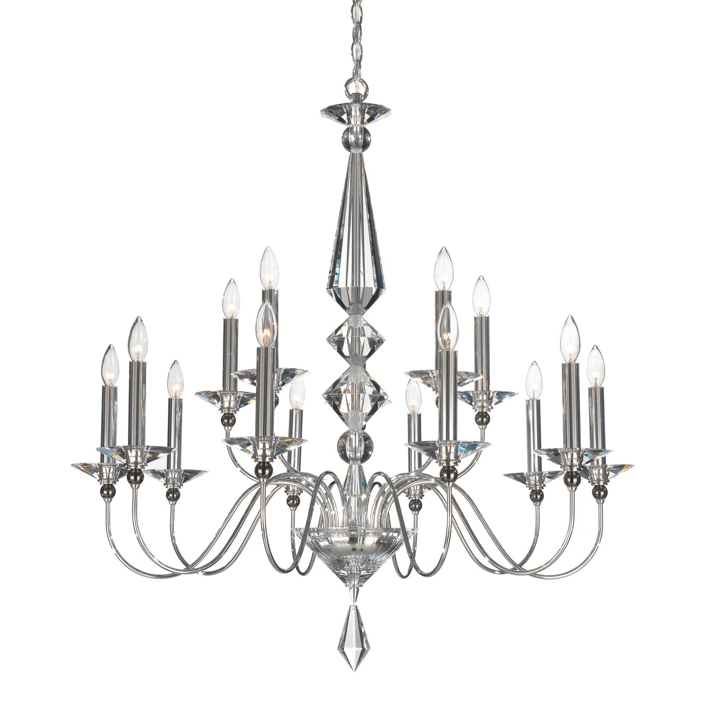 Jasme 15 Light Chandelier Silver Clear Optic CrystalBy Schonbek