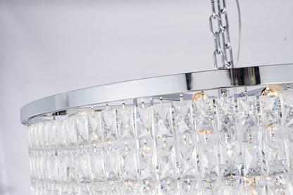 32" Chrome Metal 7-Tier Chandelier With Clear CrystalsBy Design Living
