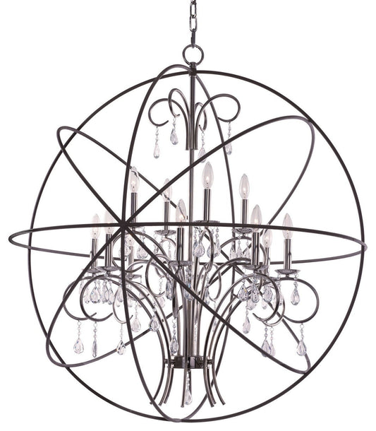 Orbit 12-Light Pendant, Anthracite and Polished NickelBy Maxim Lighting International