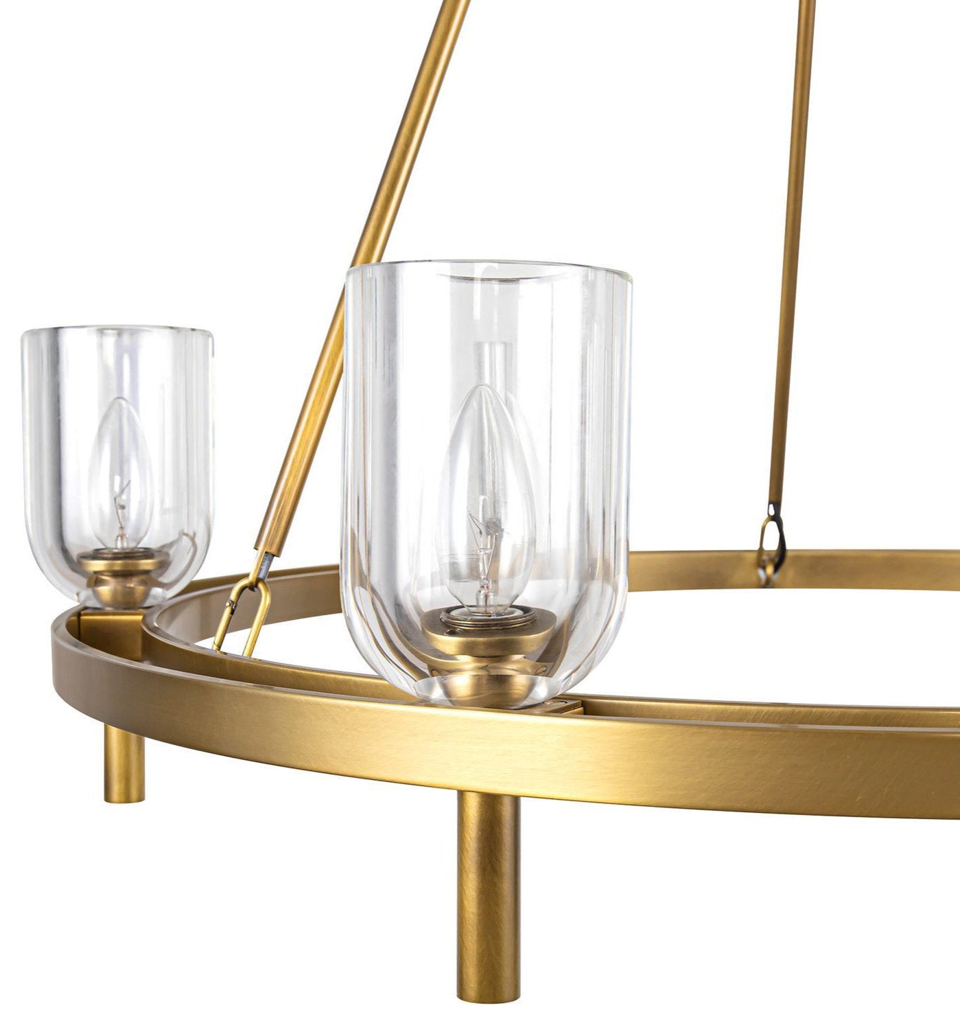 Lucian 32" Chandelier, 6 x 60W, E12, Vintage Brass/Clear CrystalBy Kuzco Lighting LLC