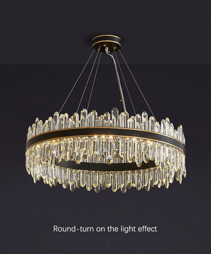 Ingria | Modern Ring LED Crystal Chandelier for Living Room, Dining Room, Dia31.4"By Miron Demid LLC