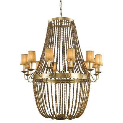 Acclaim Lighting Anastasia 12 Light 49-1/4" Wide Beaded Empire Chandelier with Fabric Shades and Beaded Chains