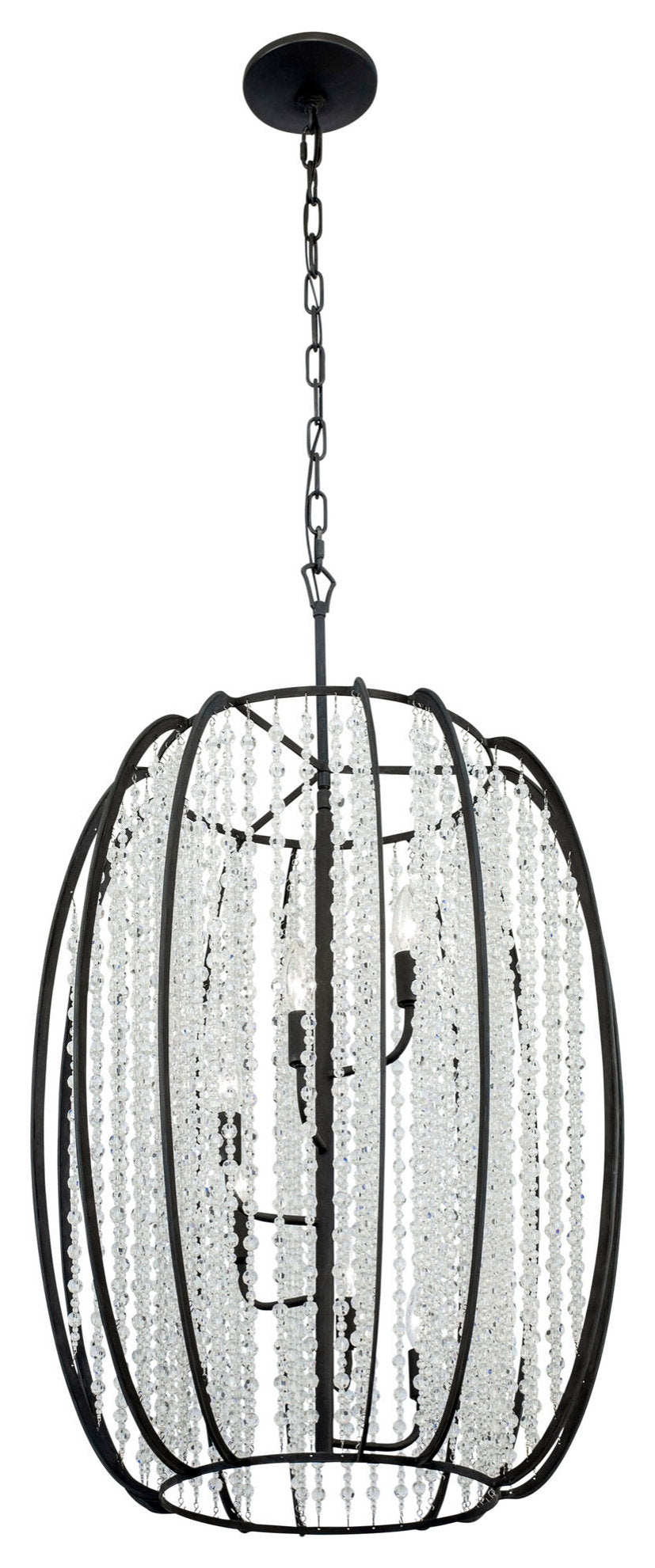 Varaluz 367F06 Caesar 6 Light 24"W Cage Pendant - CarbonBy Varaluz